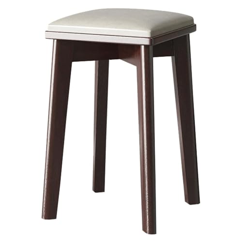 Elegante taburete de bar gris sin respaldo, patas de madera, tapizado de piel sintética, altura baja, para cocina, comedor, bistró, muebles de sala de estar