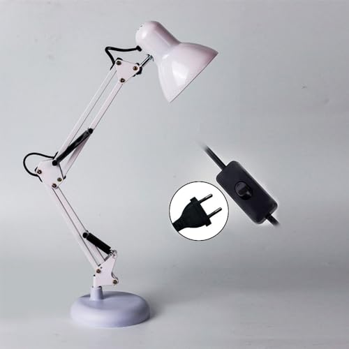 Luminaria Articulada Escritorio Leitura Base Mesa Pixar Suporte Garra Articulavel Branco CBRN20522 -