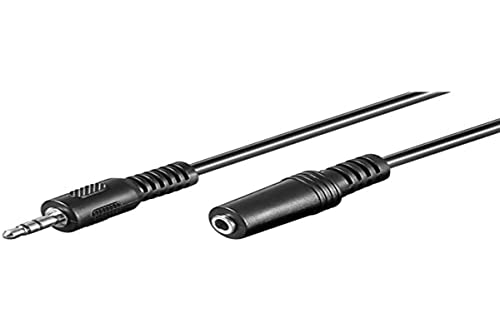 Goobay 50432 Rallonge câble Stéréo pour casques audio et écouteurs - Jack mâle 3,5mm vers Jack femelle 3,5mm - 3,0 mètres, noir