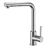 Pull Down Kitchen Faucet, SURNORME Single Handle Kitchen Sink Faucet Hot & Cold Mixer Tap with Magnetic Docking Spray Head for Home, Stainless Steel Finish