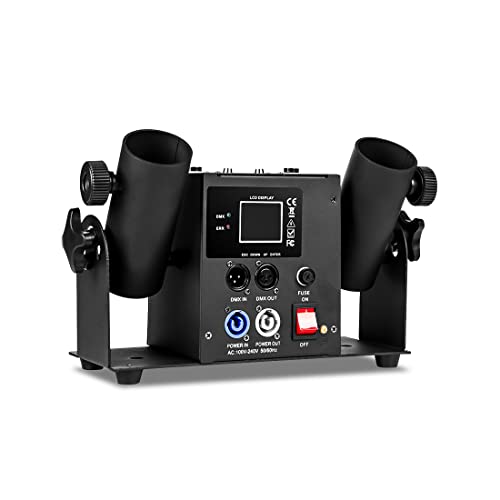 2 Kopf Konfettimaschine, Konfetti Gebläse Maschine, Double Shot Streamer Launcher Elektrischer Konfettiblaster, DMX Fernsteuerung(2 Stück)