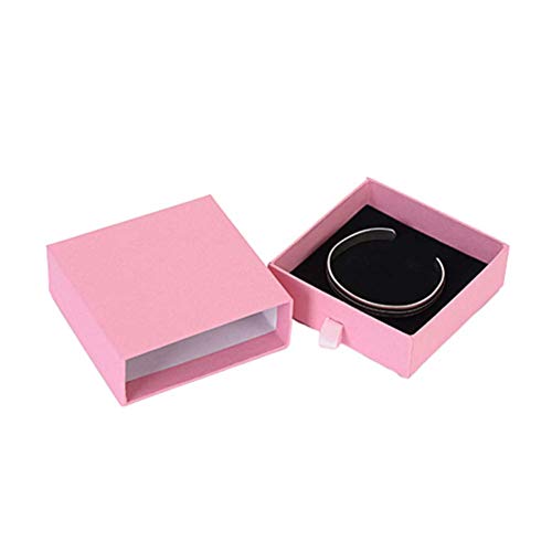 Preisvergleich Produktbild Csheng Ring-Geschenkbox Kraftpapierboxen Speicherorganisator Stud Box Schmuckaufbewahrung Geschenkbox Mit Schubseil Rosa Ringschachtel Bangle Box