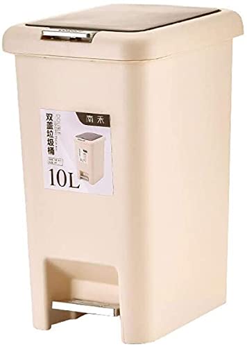 Poubelle plastique 10L anti-odeur avec pédale robuste pour la chambre
