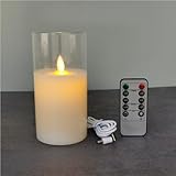 LEDキャンドルライト アクリル素材 炎のない安全設計 暖色ゆらめき光効果 電池式 室内装飾 電子式シミュレーションキャンドル (L)