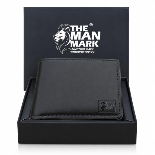Image of Mens Wallets - Full Grain Original Leather RFID Wallet for Men, 6 Card Slots, 1 Coin Pocket, 1 ID Window, Zip Pocket /Card & Cash Holder & 1 Secret Comapartment (Large, Black)