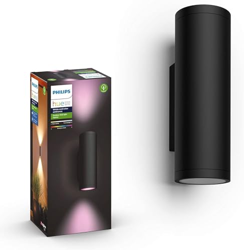 Philips Hue Appear Colour Smart Outdoor LED Wandleuchte (1.180 lm), dimmbare Außenleuchte für das...