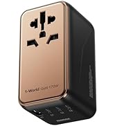 MOMAX Universal Travel Adapter, 170W GaN International Power Adapter, 2 USB-C 2 USB-A, Worldwide ...
