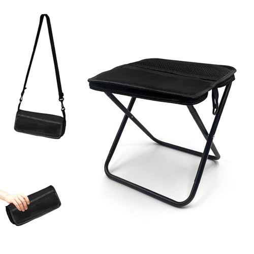 MealFlow Pro Portable Foldable Backpack Stool, Pocket Chair Camping Fishing Stool, Mini Outdoor Camping Stool Sling Bag, Collapsible Stool Chairs Carry Bag for Fishing Travelling Picnics