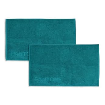 Foto di PANTONE™ - Tappeti Bagno Assorbenti 50x80 cm, Set di 2, Spugna Pura di Cotone 100%, Certificato OEKO-TEX, Color Ottanio, Morbidi e Resistenti ai Lavaggi, Tappetino Bagno Elegante e Durevole
