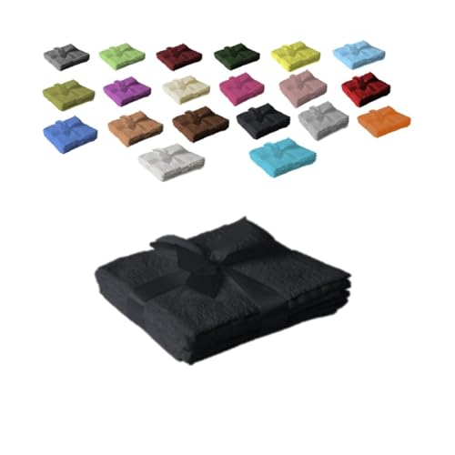 Exklusiv Heimtextil Paño para el jabón, 4 unidades, 30 x 30 cm, negro