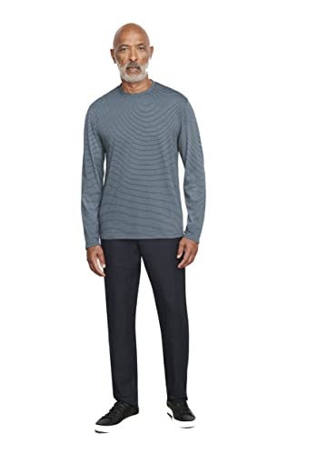 T-shirt Vince Mini Stripe L/S Crew Homme en coton à rayures