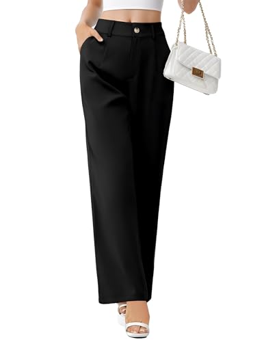 Dress Pants Women High Waisted Business Casual Pants Trendy Flowy Straight Leg Trouser Pants Office Outfits