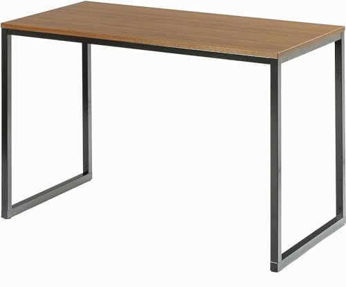 Zinus Jennifer Mesa de escritorio 140x61x74 cm - Mesa de estudio moderna de metal y madera - Mesa de ordenador para oficina en casa - Marrón natural y negro