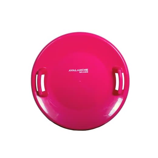 Avalanche Brands | 25" Downhill Saucer Snow Sled | Pink | Durable Handles & Safe for All Ages