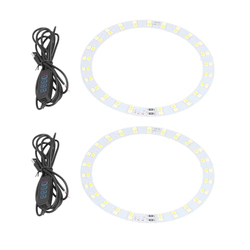 2PCS Anneaux Lumineux, 3V-5V LED Anneaux Lumineux 10W Lampe de Maquillage Anneaux alimentés par USB Plaque Lumineuse avec éclairage 2 Couleurs Froid et Chaud pour l'éclairage