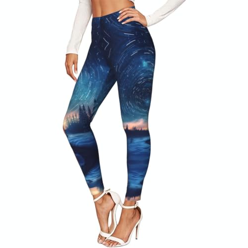 Leggings de galaxia para mujer mallas deportivas elásticas de compresión suave