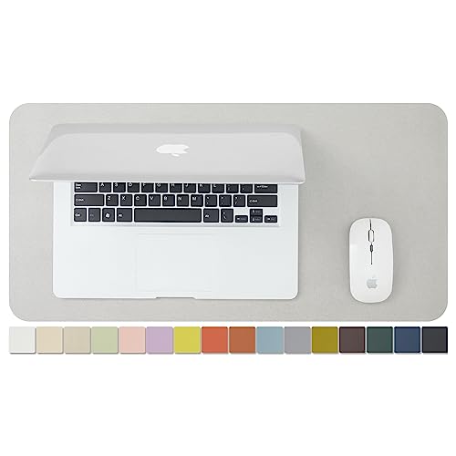 HOMIEAZICOZI Tapete compacto de cuero para escritorio, pequeño tapete antideslizante de poliuretano para oficina y organización del hogar, ideal para mouse en la parte superior de escritorios (plata