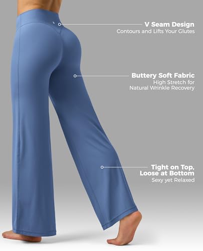 Pantalon de yoga jambe large Willit anti-compression taille haute - 5