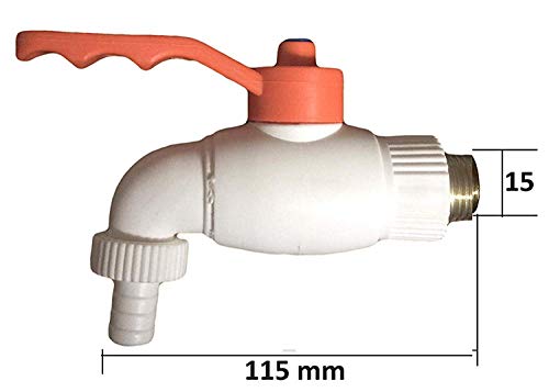 Image of SST ABS Plastic Heavy Duty Turkey Nozzle Bib Cock Tap - White Water Tap for Bathroom, Kitchen, Garden & Outdoor Use (Pack 1)