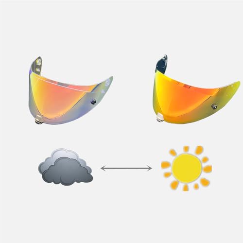 MTDVZR HJ-26 Helmet Visor Replacement,UV Protection Helmet Face Shield Compatible with HJC Rpha 70,Rpha 70 St,Rpha 11,Rpha 11 Pro,HJ-26St (Photochromic Revo Red-Day&Night Use)