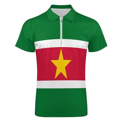 Polo homme drapeau du Suriname arborant des rayures étoilées style outdoor