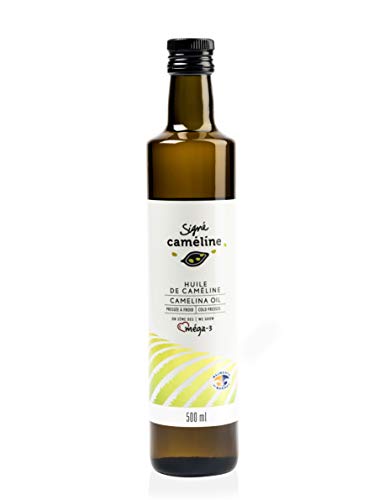 Award Winning Gourmet Camelina Oil 500 ml, Plant Based Oil, Cold Pressed, High Smoke Point Frying Oil, Perfect For High Temperature Cooking, Grilling, Frying. Olive Oil Substitute