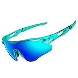 VICTGOAL Gafas de ciclismo para hombres y mujeres con lentes polarizadas, gafas de sol de ciclismo TR90 para gafas de bicicleta MTB (azul)