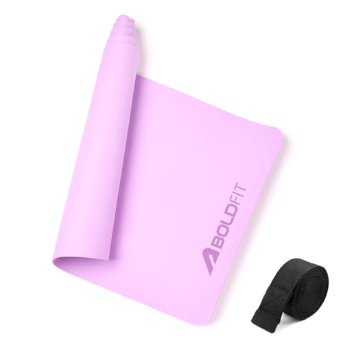 Boldfit Yoga Mats For Women Yoga Mat For Men Exercise Mat For Home Gym Mat Anti Slip YogaMate 5mm Workout Mat YogaMat For Kids Yoga Mate Gym Mats - Purple