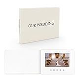 OUR WEDDING - Black Foil Luxury Linen Bound Video Book Album With 7' IPS Display, 4GB Memory & Rechargeable Battery (Up to 3 Hours)