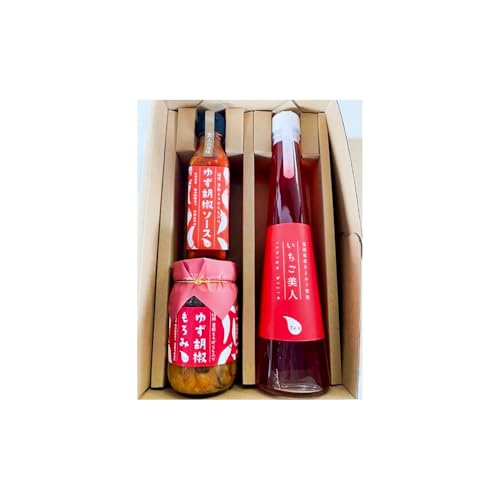 [いちご美人] 飲む酢 & ゆず胡椒 ソース/もろみ セット