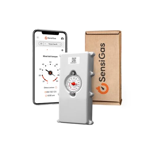 SensiGas Medidor Inteligente para Tanque Estacionario de Gas LP, Ideal para Hogar y Negocio con Tanques de hasta 1,000 litros | Inalámbrico, Fácil Instalación, Recibe Alertas de Nivel Bajo y Recargas