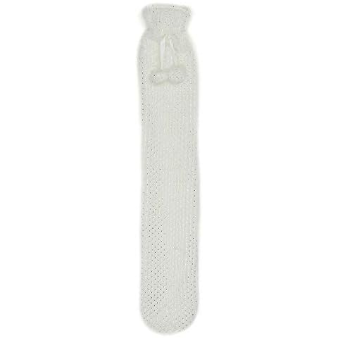 Extra Long Hot Water Bottle Faux Fur Removable Cover Thermotherapy New 72cm (Silver) Cover