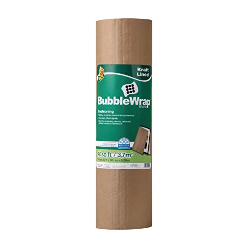 Duck Kraft Lined Bubble Wrap Cushioning, 0.1" Thick, 24" X 20 Ft #TOP17