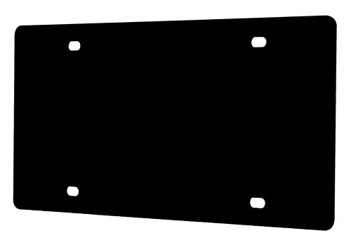 4 Hole Blank License Plate Black Acrylic 12