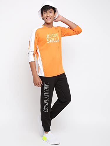 Image of Li'l Tomatoes Boys Regular Fit Printed Round Neck Cotton Tshirt Orange