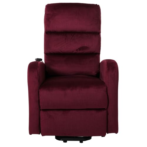 Fernsehsessel HWC-K62, Sessel Relaxsessel TV-Sessel, Liegefunktion Aufstehhilfe elektrisch, Metall Chenille - Bordeaux – Bild 7