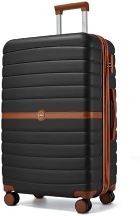Kono Expandable 28 Inch Luggage with Spinner Wheels, Large Checke...