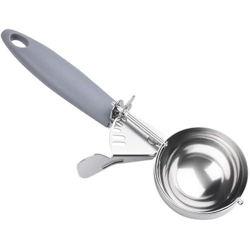 JUNADAEL J 4 OZ Scoop, Large Ice Cream Scoop With Trigger, Disher, Size #8 (1/2 Cup) Cookie Scoop, Muffin Scoop, Cupcake Scoop, Gray Handle, For Cookie, Cupcake, Muffin, Ice Cream, Rice