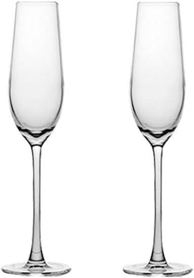 6oz Crystal Champagne Flutes Set of 2 - Artisan-Crafted Lead-Free Stemware, Elegant Sparkling Wine Glasses for Weddings, Anniversaries & Celebrations (Champagne flute)