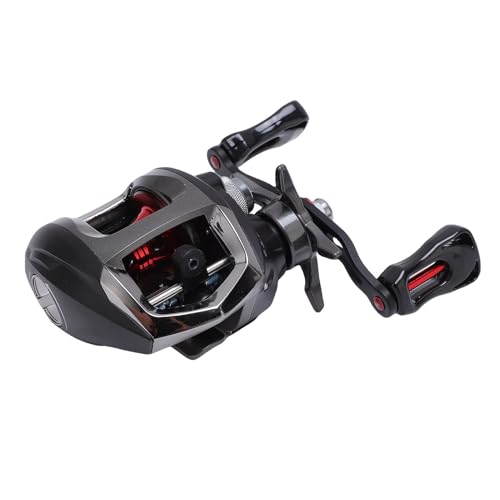 Moulinet baitcasting fluide 17,6 LB à double frein magnétique anti-perruques