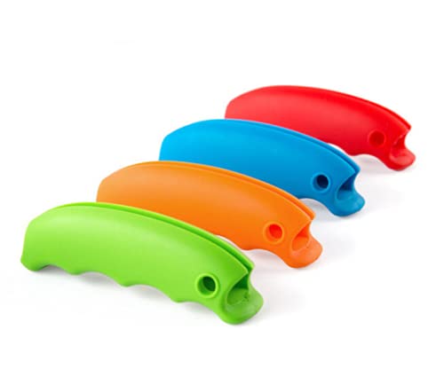 diyfixlcd 4 PCS Silica Gel Plastic Bag Carrier Silica Gel Handle Carrier For Garbage Bags Shopping Bags Plastic Bags Grocery Bags 4 Color