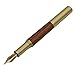 SIPLIV Handcrafted Brass Wooden Fountain Pen Short Paragraph (85mm) Pocket Mini Travel Pen with 20 Pcs Black Ink Cartridges, Brown Stripes