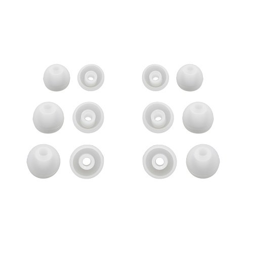6 Pr Clear ear tips size assortment replacement ear tips for in ear earbud earphones - 3.8mm connection hole