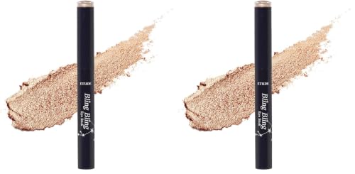 Image of ETUDE Bling Bling Eye Shadow Stick| Shimmery Finish|Long Lasting & Ultra Smooth| Korean Makeup| Shade 8-Ivory Babystar, 5g (Pack of 2)