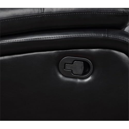 Sillón reclinable manual Negro cuero sintético miniatura 5