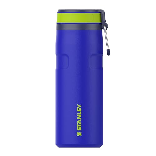 Stanley IceFlow Bottle Twist Flip 0.47L - 12 Horas Fría - Heladas 3 Días - Apta Para Lavavajillas - Botella Agua Acero Inoxidable - Sin BPA - Aislamiento Al Vacío - Cobalt Chartreuse
