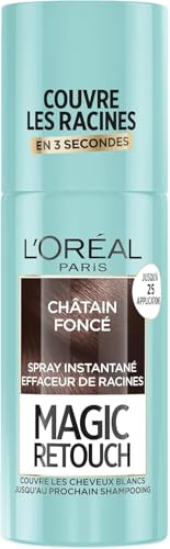 L’ORÉAL PARIS - Spray Instantané Correcteur de Racines & Cheveux Blancs - Hommes & Femmes - Magic Retouch - Châtain Foncé - 75ml