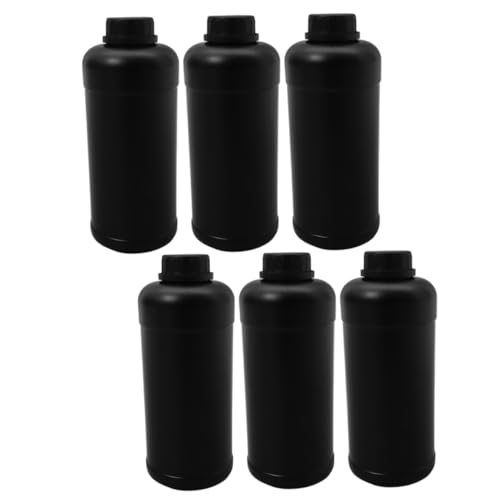 PRETYZOOM 6pcs Plastic Bottles 1000ml Liquid Storage Containers Refillable Chemical Storage Bottles Opaque Sample Containers Chemical Preservation