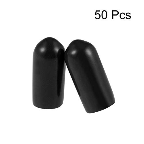 TA-VIGOR 50Pcs Rubber End Caps, 5mm ID Round Flexible Screw End Caps Thread Protectors - Image 2