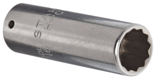 Image of Stahlwille 01640028 7 /16 inch Extra Deep Socket #40aDL, 12 Points, 1 /4 Inch Drive, High-Performance Steel, Chrome Plated with Anti-Slip Drive, Made in Germany